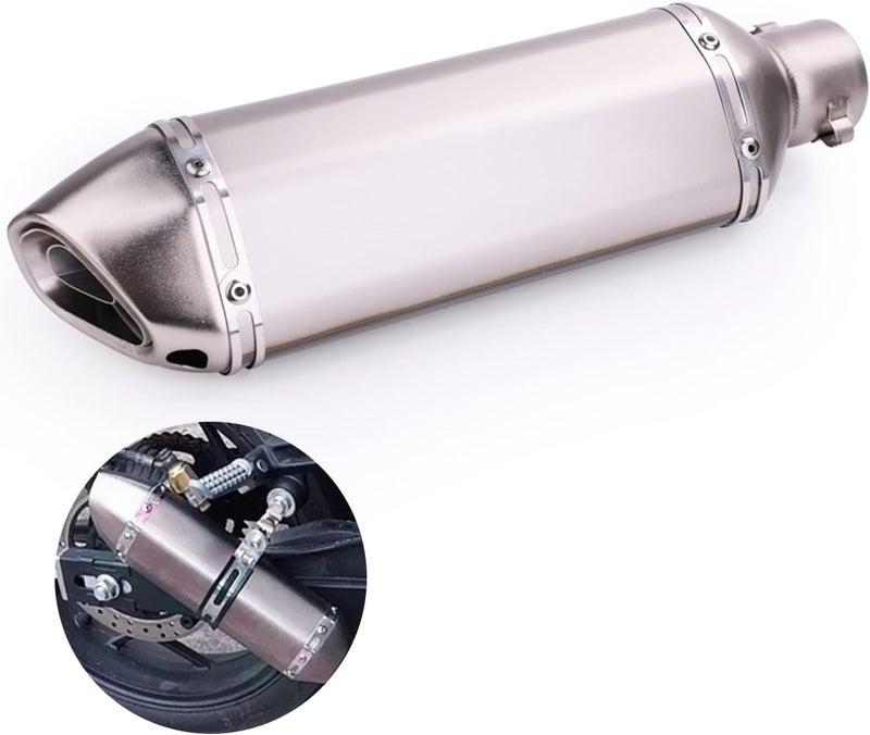 Tesmirror Motorcycle Exhaust Muffler 1.5-2"Inlet with Removable DB Killer for Street/Sport Motorcycles and Scooters with 38,51mm Diameter Exhaust Pipes(Titanium) - Image 2